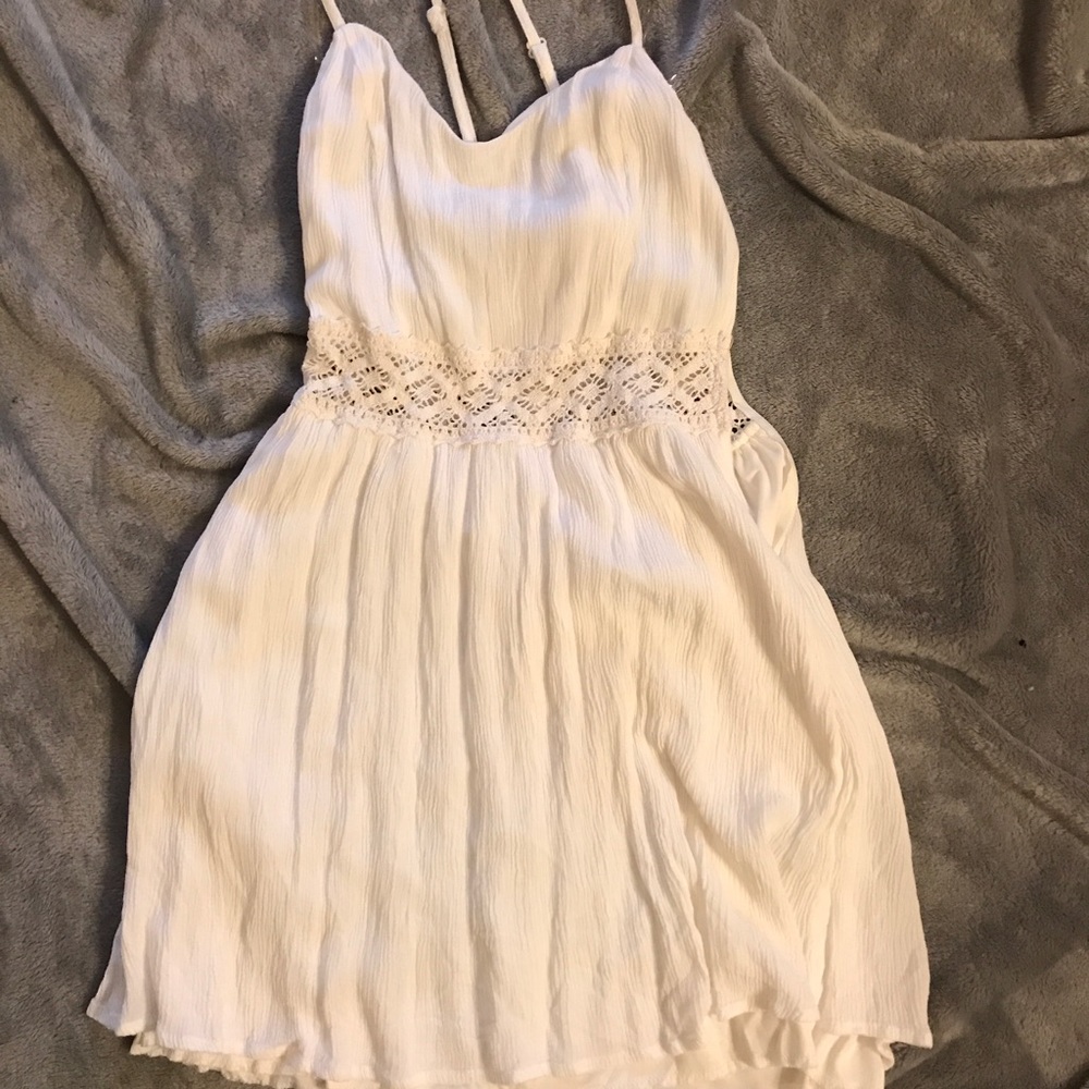 white cross back dress